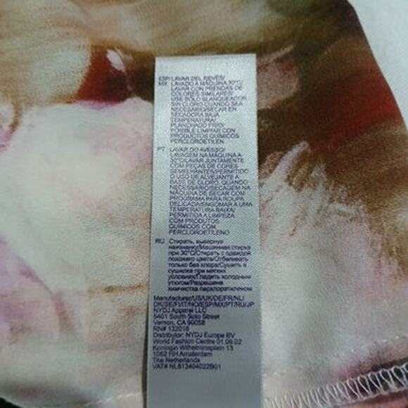 NYDJ Not your Daughters Jeans XL Abstract Floral Long-Sleeved blouse ruffle - Picture 16 of 16